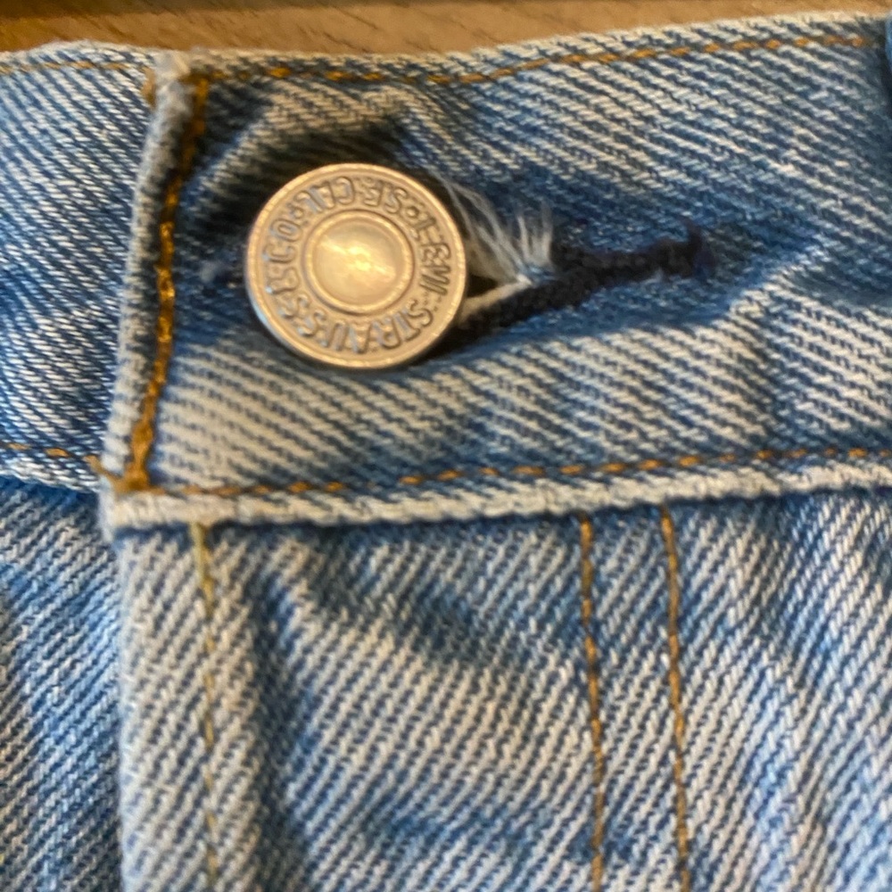 Levi's Light Blue Distressed Jean Shorts - Picture 9 of 15